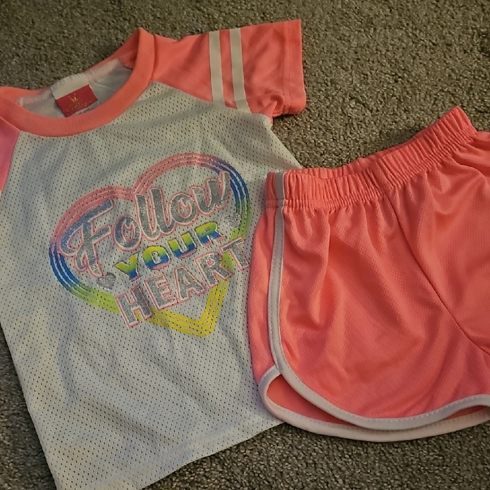 🟠K🔹️Diva Pink and White Kids Matching Set